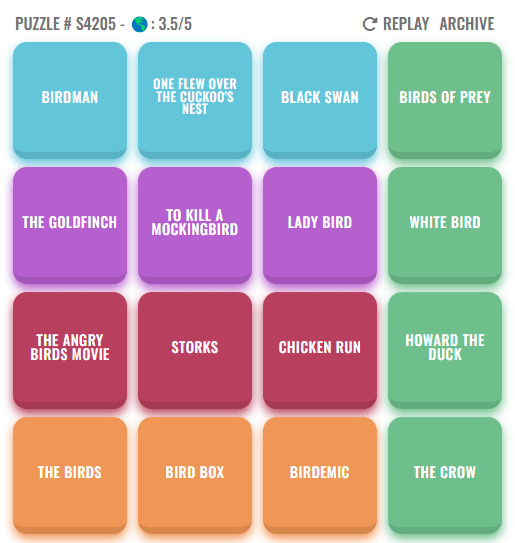 Interface do jogo de navegador Cine2Nerdle mostrando o desafio de conectar filmes por atores, diretores e outros profissionais do cinema.